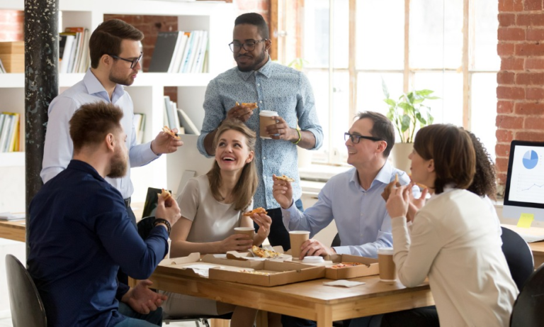 employees eating on their break